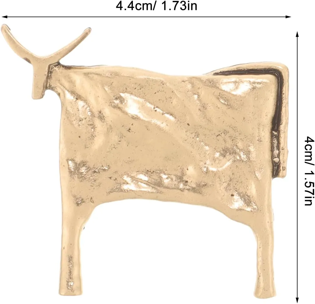 2Pcs Alloy Cow Shaped Brooch Pins:Stylish Calf Pin for Sweaters, Suits, Shirts, and Everyday Wear, Elegant Decoration