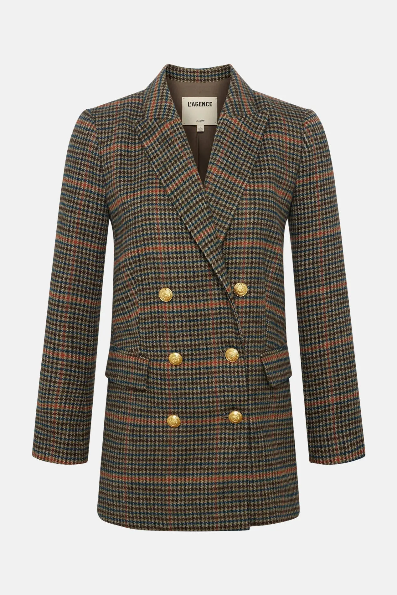Aimee Boyfriend Blazer Tan/Teal Plaid