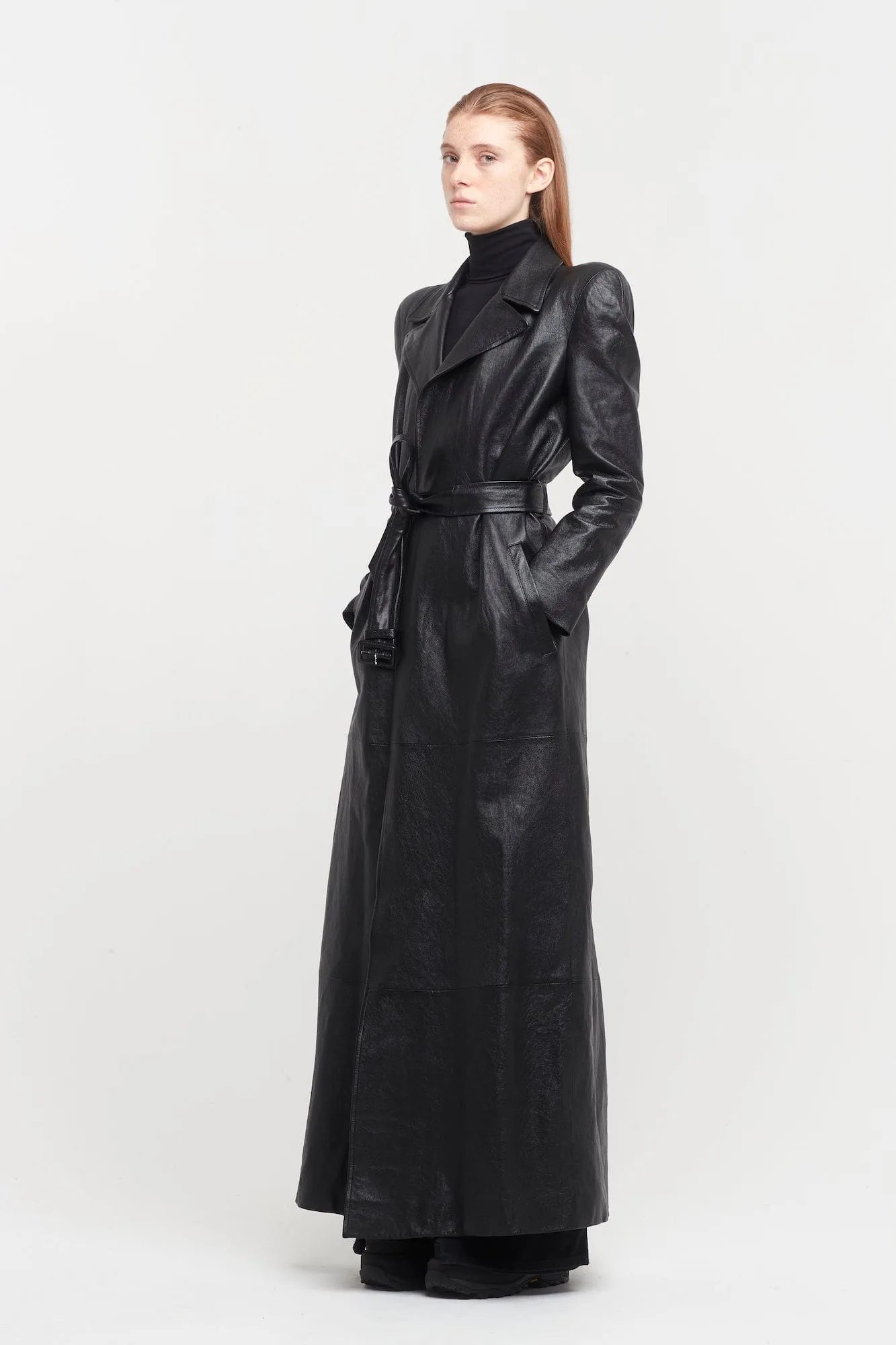 Balenciaga Maxi Leather Trench Coat