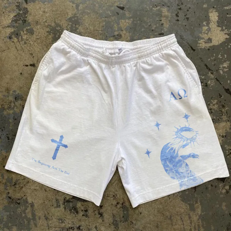 Blavra The Beginning And The End Graphic Men's Mesh Shorts