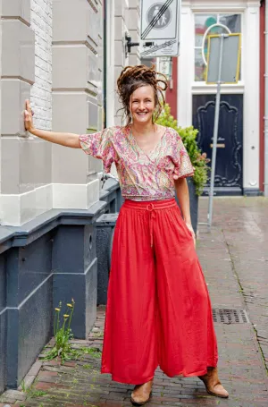 Butterfly wrap cardigan - happy pink- handgemaakt door Tantilly- zijdemix