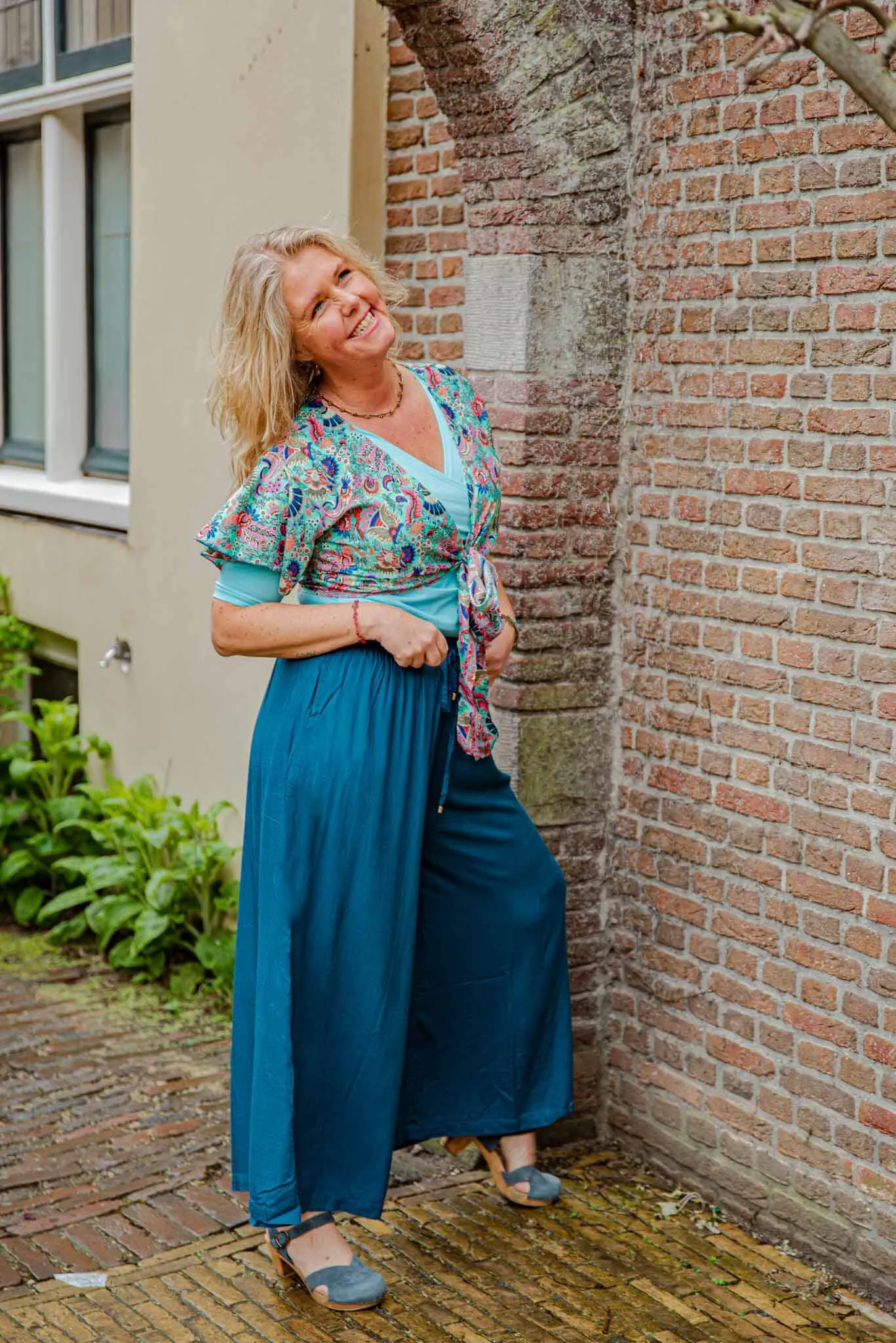 Butterfly wrap cardigan - mulit- short sleeves- handmade by Tantilly- silkmix