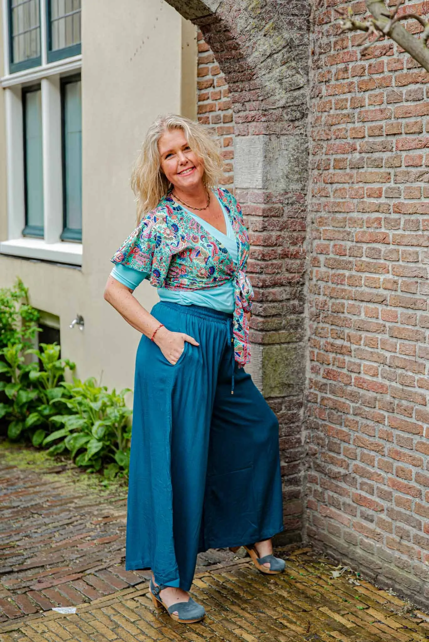 Butterfly wrap cardigan - mulit- short sleeves- handmade by Tantilly- silkmix