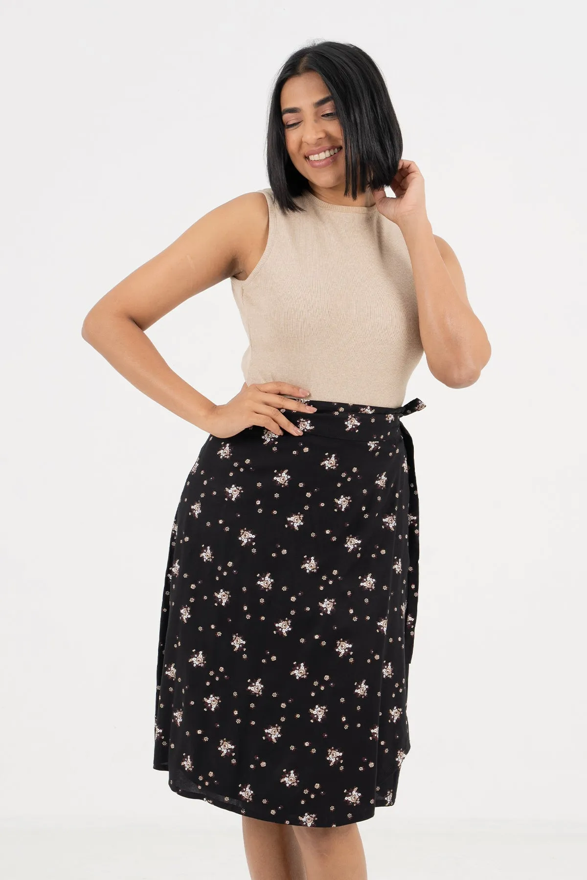 Envogue Women's Chic Casual Wrapped Skirt