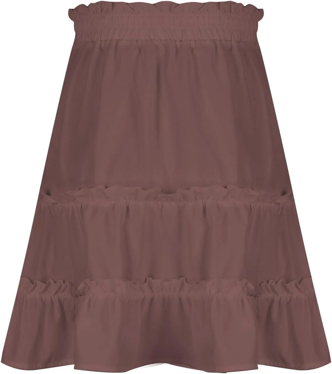 Lightweight Skirts for Women with Drawstring Layered Soft Flowy Swing High Waist Trendy Summer Beach Skirt
