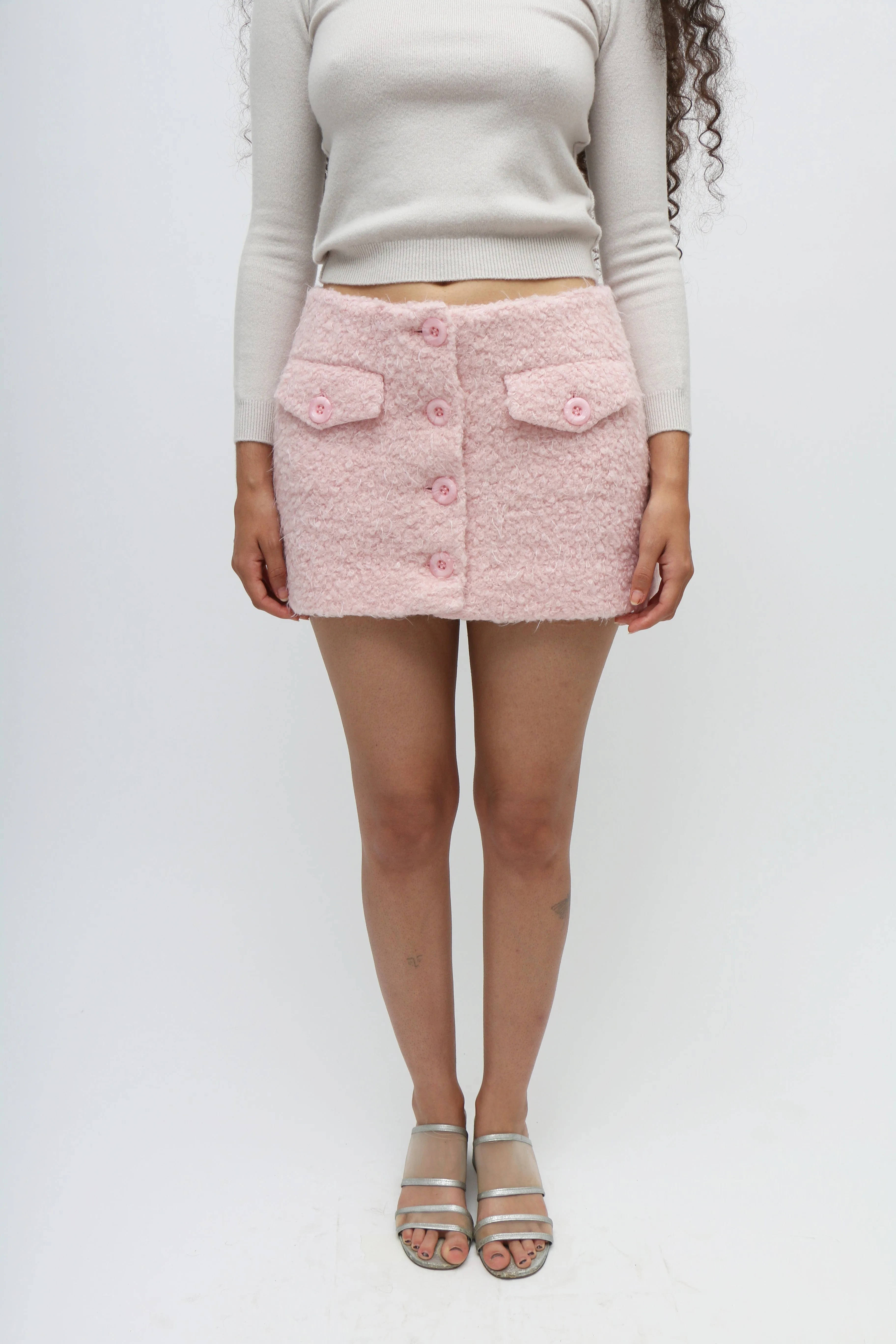Pink Fluffy Mini Skirt