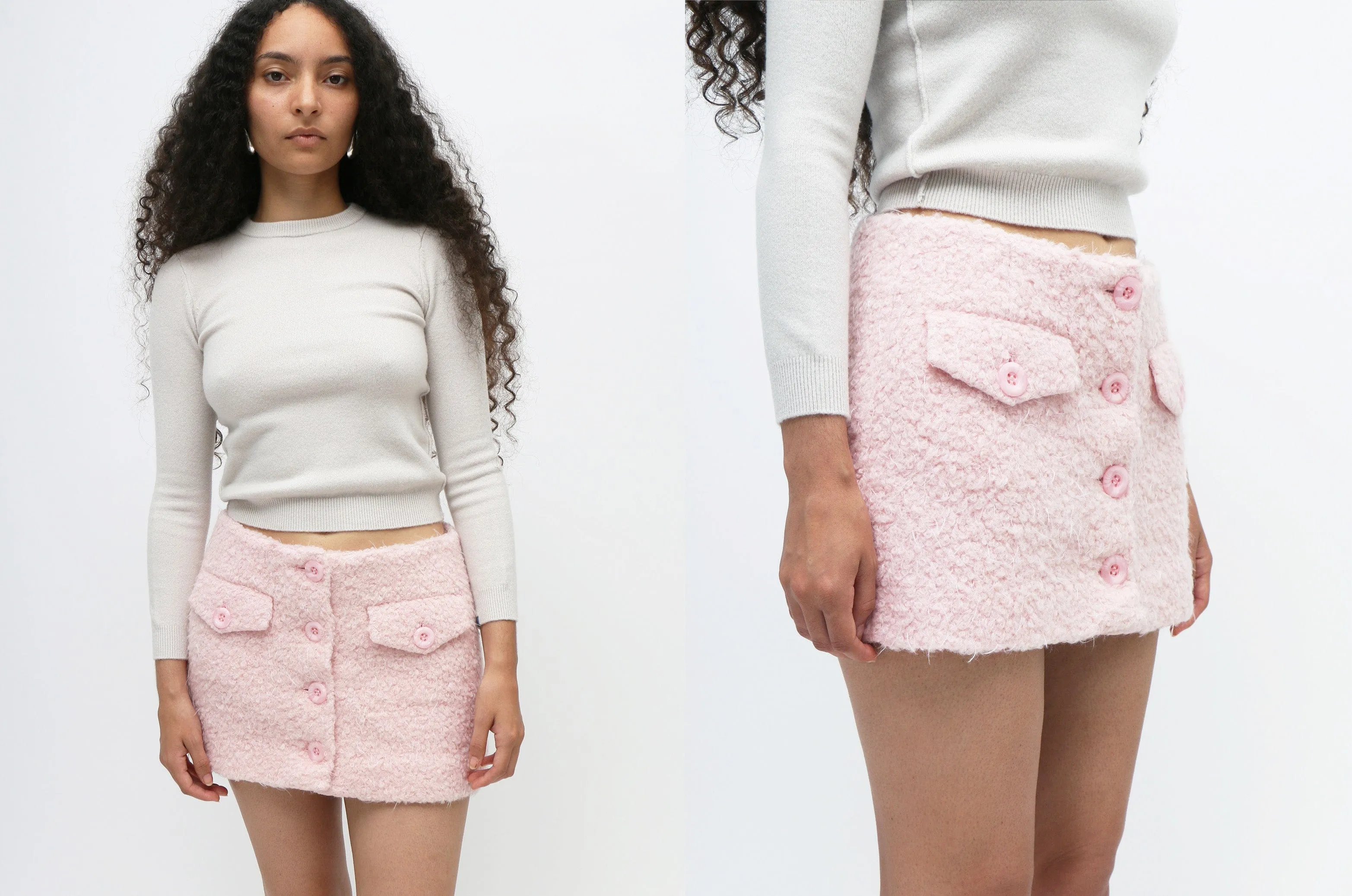 Pink Fluffy Mini Skirt