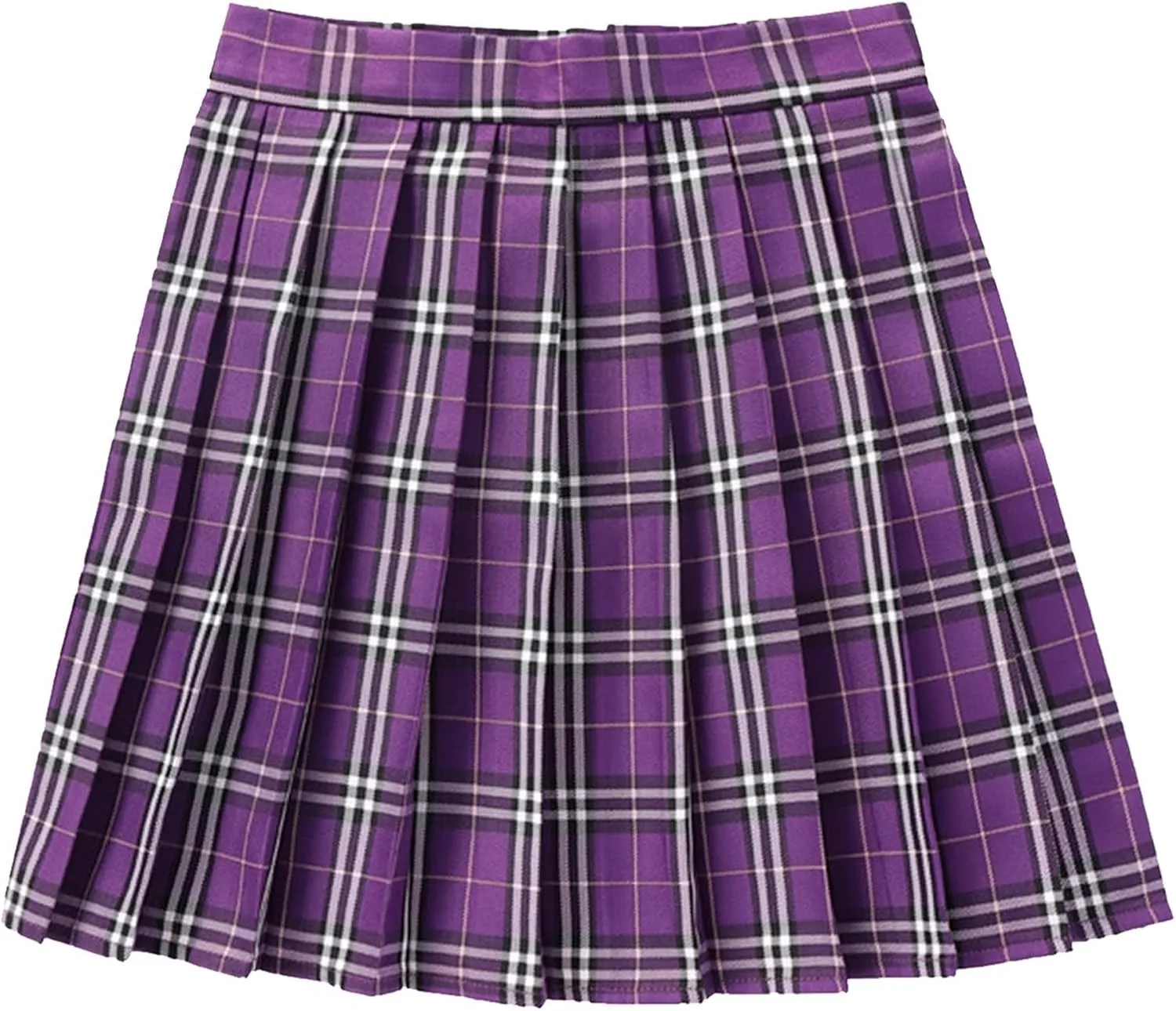 Pleated Skirts for Women Plus Size Y2K High Waist A-Line Tummy Control Uniform Trendy Plaid Mini Skirt for Girls