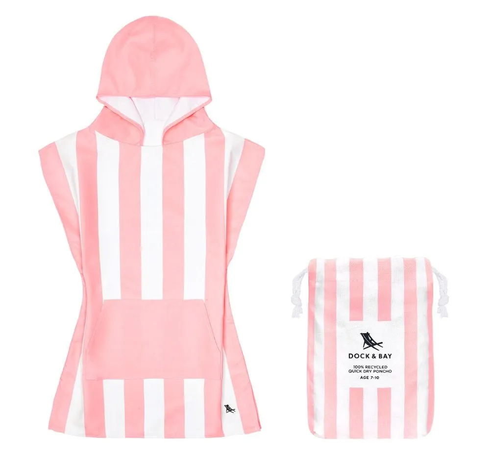 Poncho Malibu Pink Small 4-7 Aos