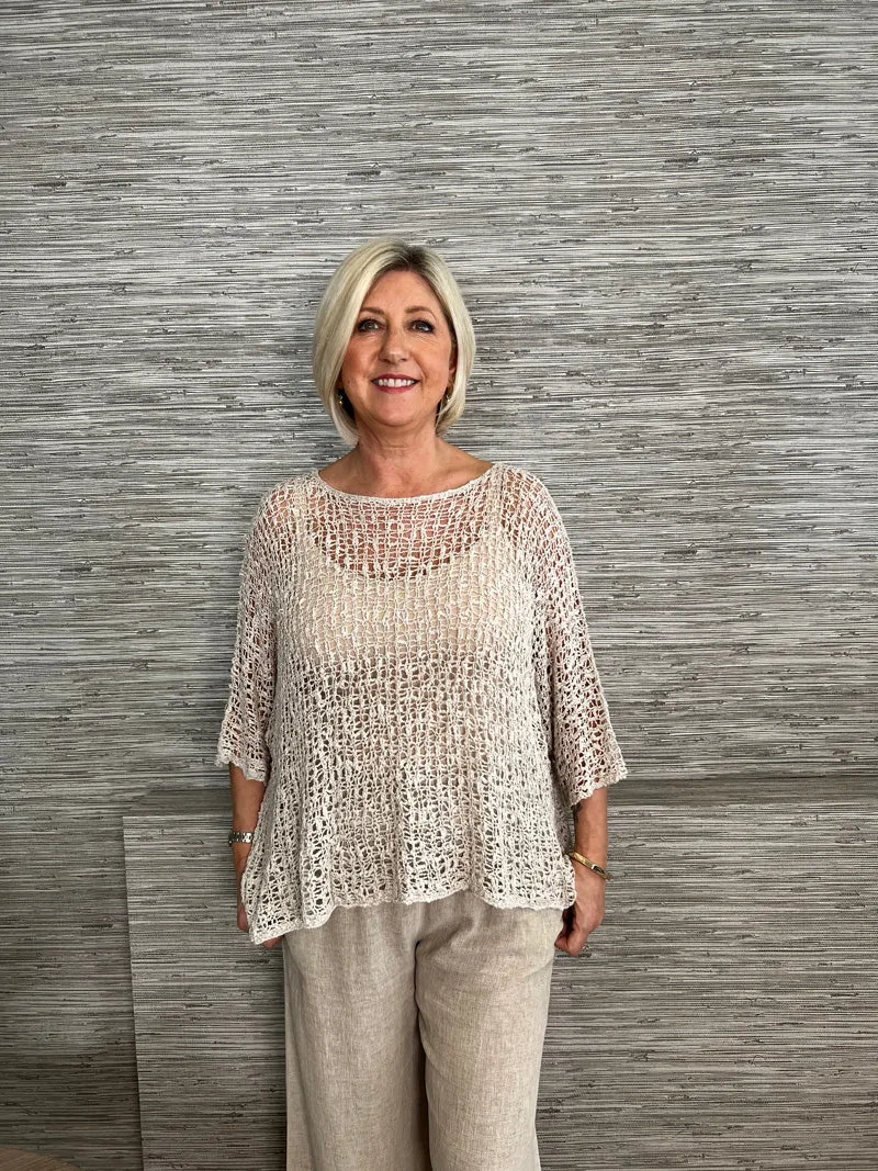 Popcorn Poncho Top Fuchsia Pink