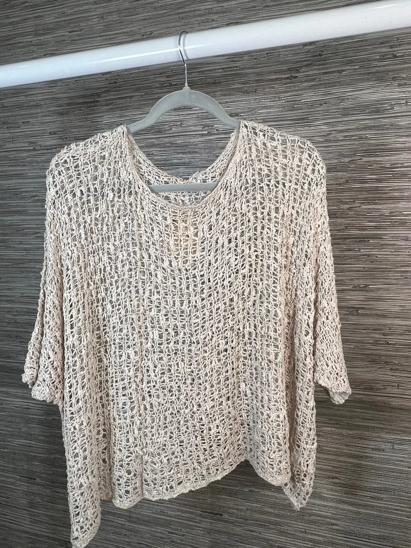 Popcorn Poncho Top Latte