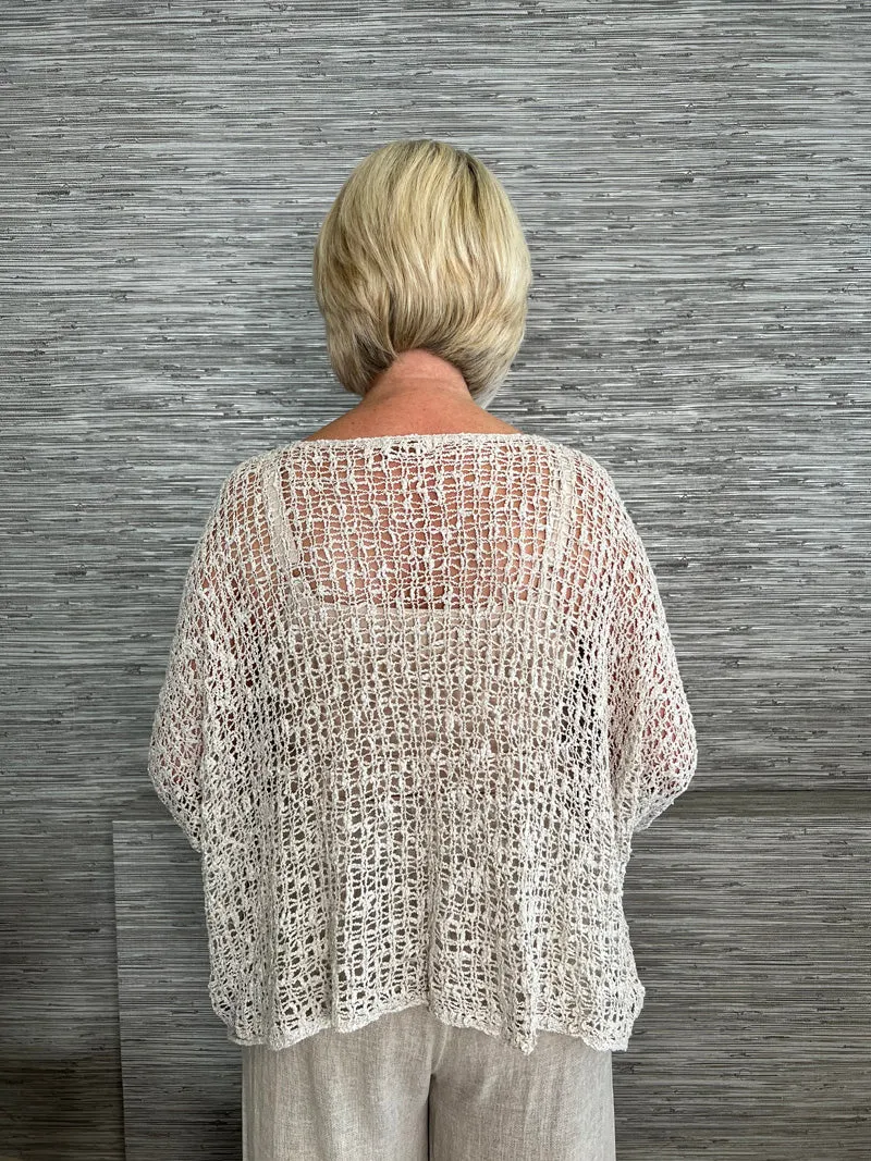Popcorn Poncho Top Latte
