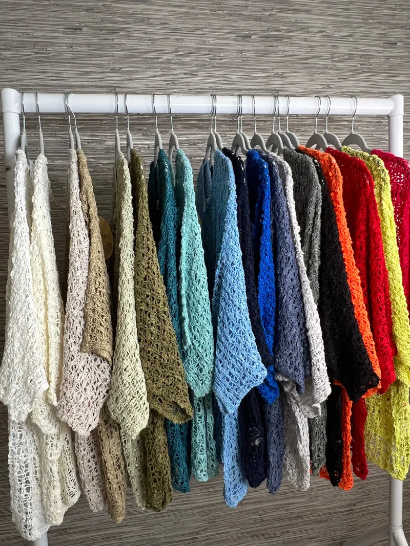 Popcorn Poncho Top Lime