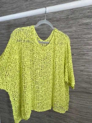 Popcorn Poncho Top Lime