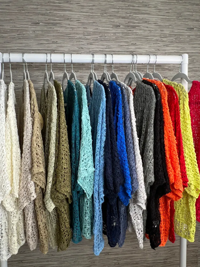 Popcorn Poncho Top Lime
