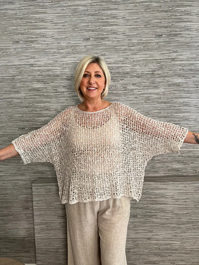 Popcorn Poncho Top Lime