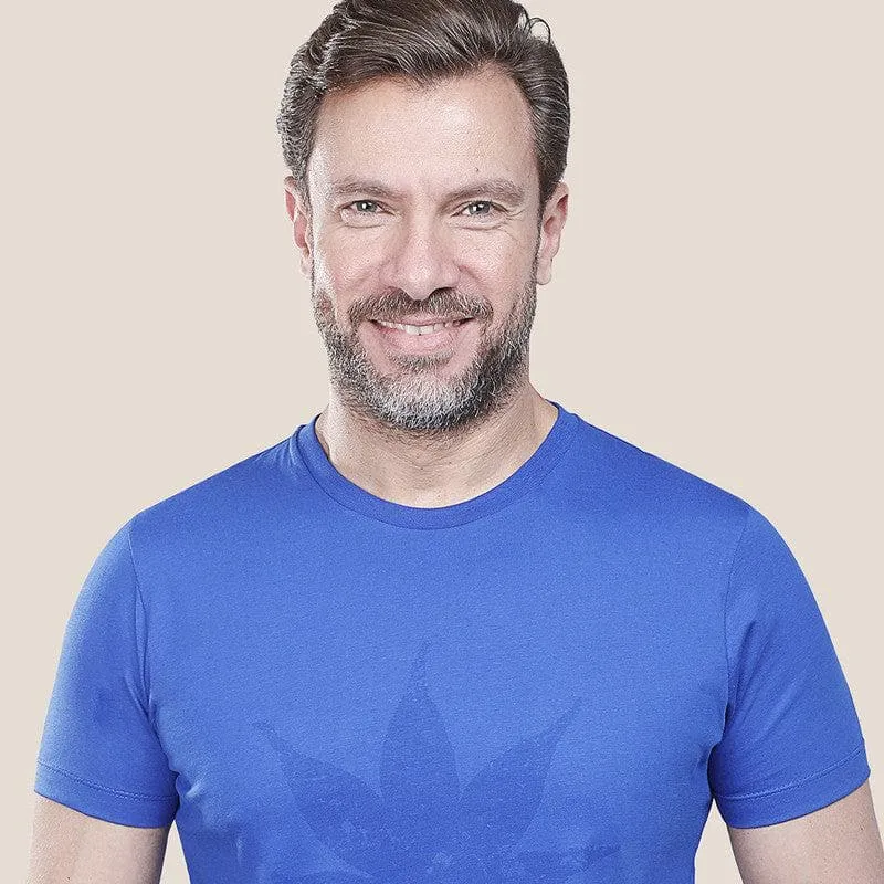 Round Neck Printed T-Shirt - Blue Fonse
