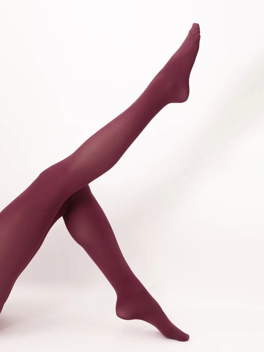 Soft Velvet Touch Burgundy Tights