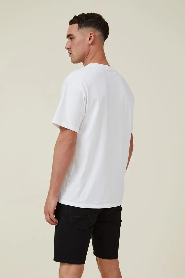 Straight Denim Shorts - Black