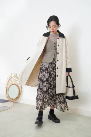 Trench coat w/ contrast sleeves