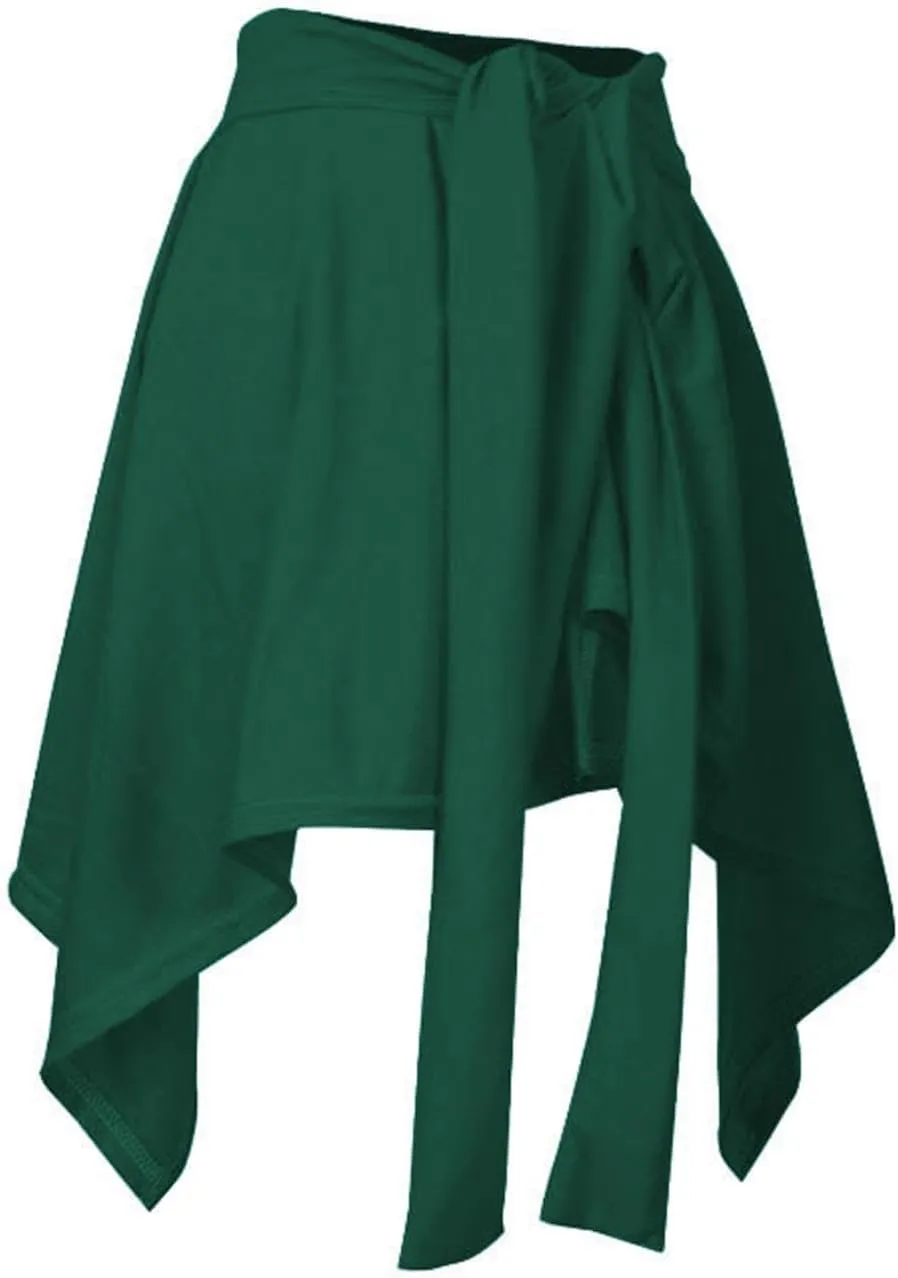 Women Latin Dance Skirts Tie Front Skate Skirt Irregular Swing Ballroom Tango Ballet Skirt Yoga Tennis Skirts