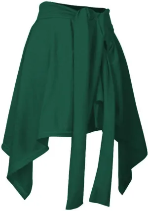 Women Latin Dance Skirts Tie Front Skate Skirt Irregular Swing Ballroom Tango Ballet Skirt Yoga Tennis Skirts