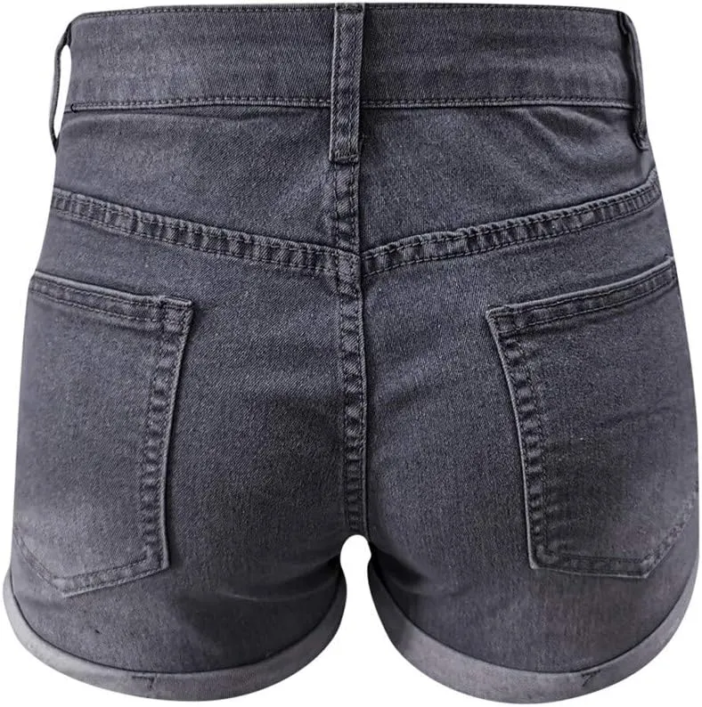 Womens Ripped Denim Shorts 2025 Summer High Waisted Short Jeans Loose Cut Off Distressed Shorts with Pockets