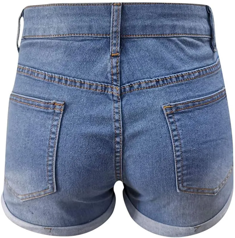 Womens Ripped Denim Shorts 2025 Summer High Waisted Short Jeans Loose Cut Off Distressed Shorts with Pockets